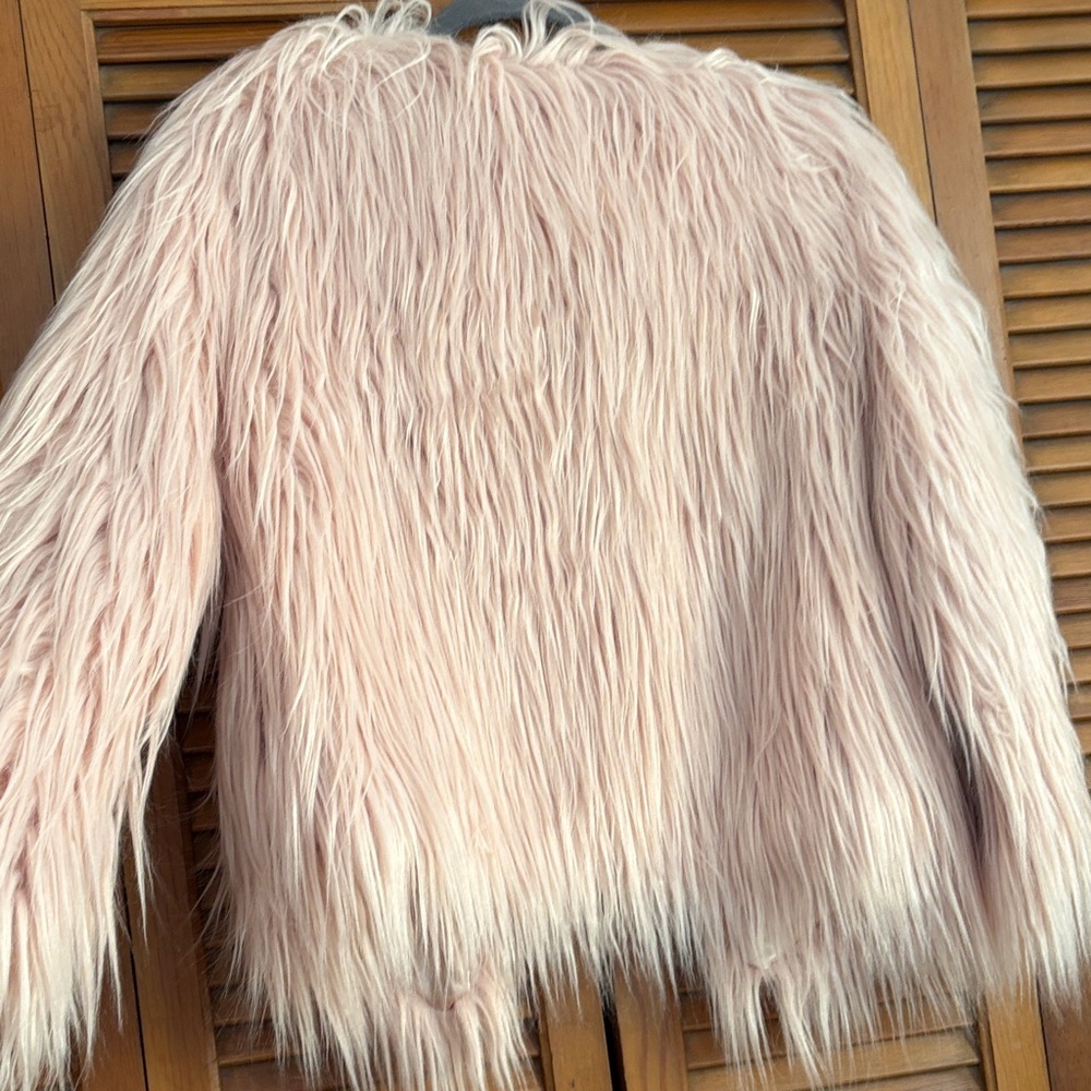 Blush Pink Faux Fur Jacket - Picture 4 of 4